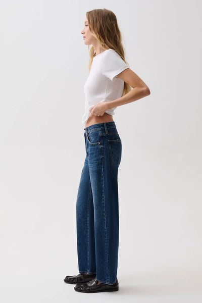 Lexi Mid Rise Bowed Straight: Moonwave
