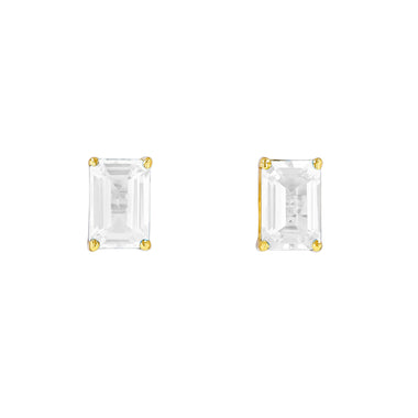 White Topaz Baguette Studs