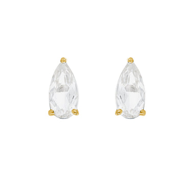 White Topaz Pear Studs