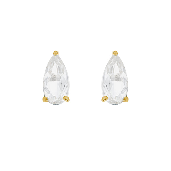 White Topaz Pear Studs