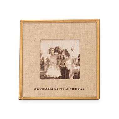 "Everything About You" Brass + Linen Frame