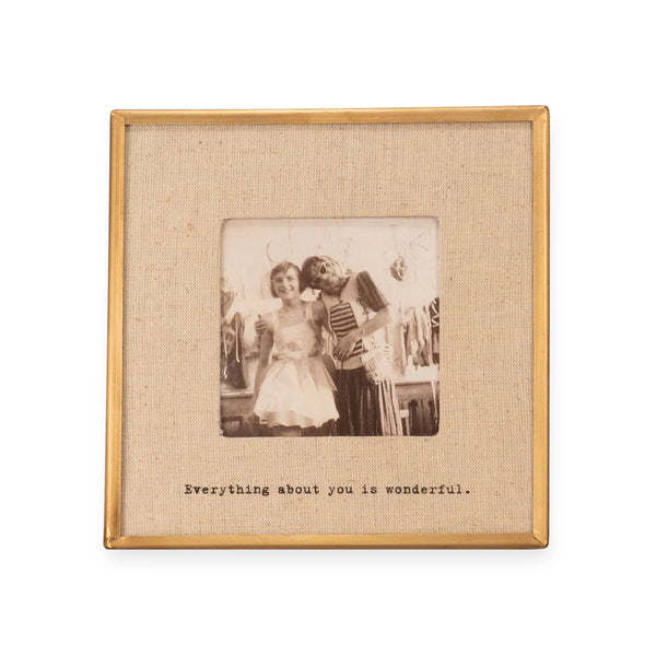 "Everything About You" Brass + Linen Frame