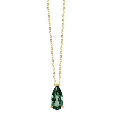 Green Envy Topaz Pear Drop Necklace