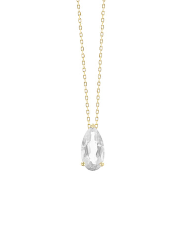 White Topaz Pear Drop Necklace