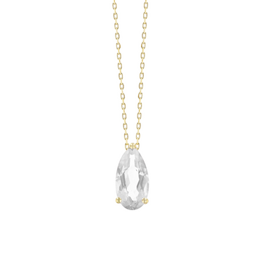 White Topaz Pear Drop Necklace