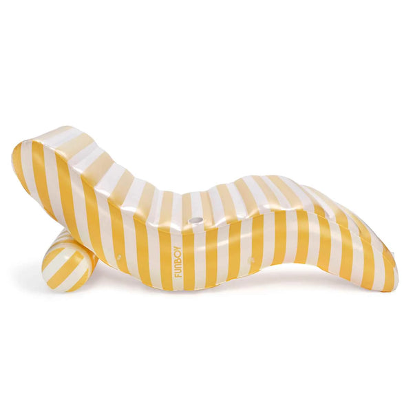 Yellow Stripe Chaise Lounger Float