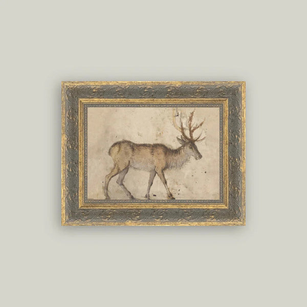 Vintage Reindeer Framed Art