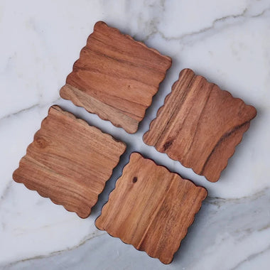 Scalloped Wood Coasters