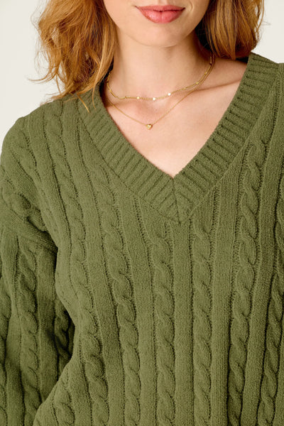 Chenille Cable Knit Sweater