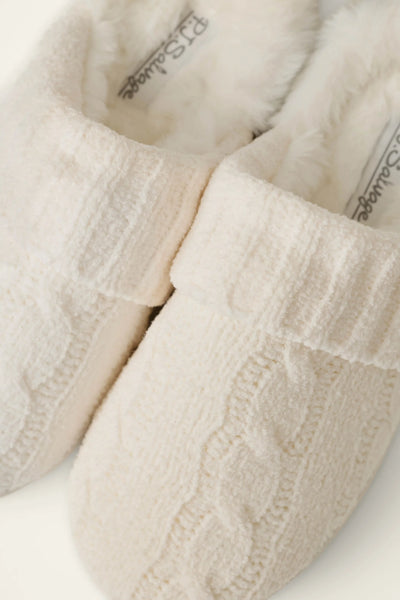 Chenille Cable Knit Slippers
