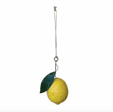 Rustic Metal Lemon Ornament