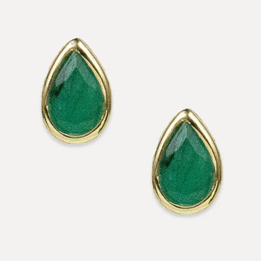 Pear Studs: Emerald