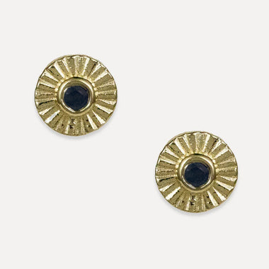 Sunburst Studs: Blue Sapphire