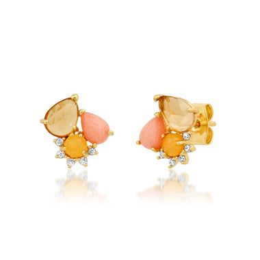 Peach Cluster Studs