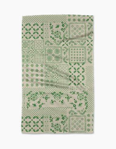 Blossoming Bandanna Green Tea Towel