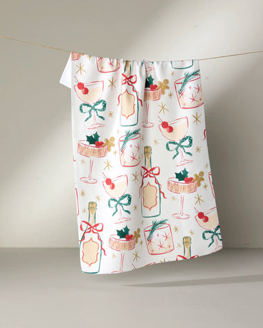 Christmas Cocktails Tea Towel