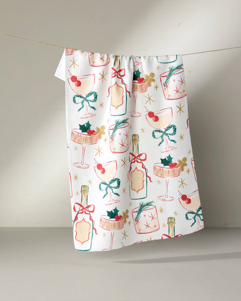 Christmas Cocktails Tea Towel