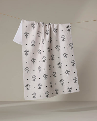 Inked Bloom Tea Towel