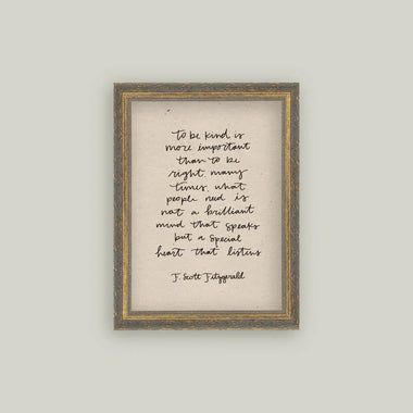 To Be Kind Framed Art