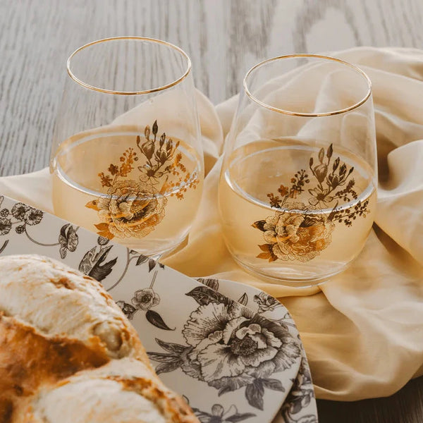 Delft Stemless Wine Glass Set
