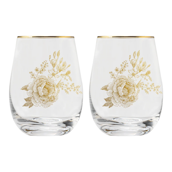 Delft Stemless Wine Glass Set