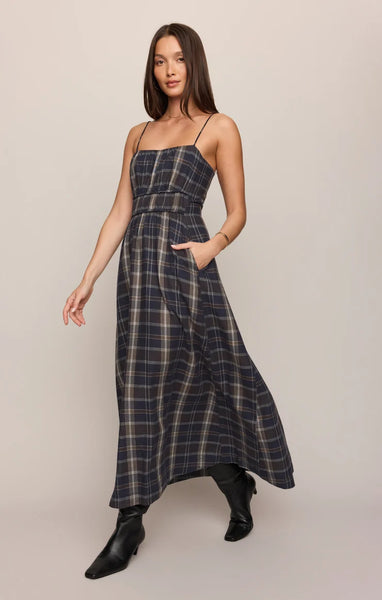 Evermore Plaid Midi Dress