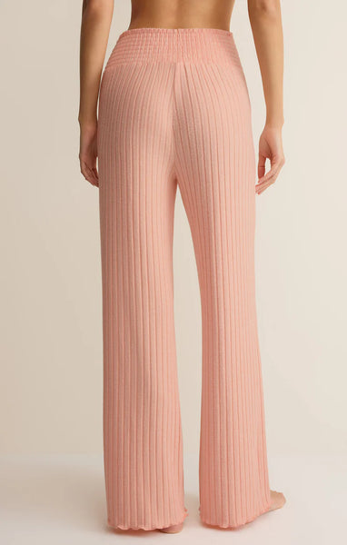 Dawn Smocked Rib Pant: Bellini