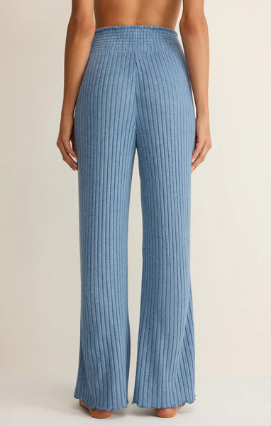 Dawn Smocked Rib Pant: Oceanic Blue