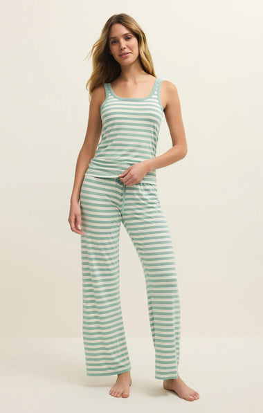 So Sweet Stripe Pant: Crystal Green