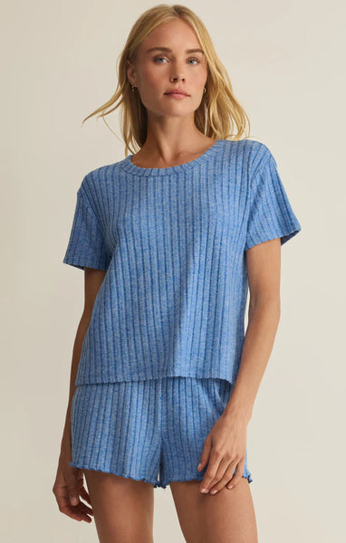 Kara Rib Tee: Tropical Tide