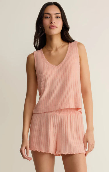 Sloane V-Neck Tank: Bellini