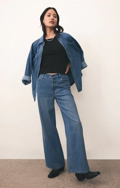 Mia Luxe Wide Leg Denim Pant