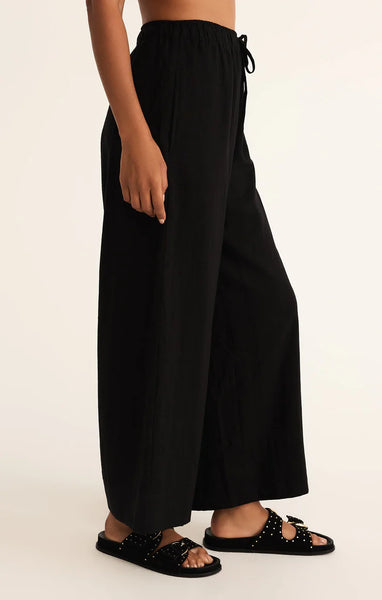 Easton Linen Pant: Black