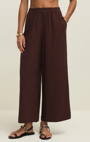 Scout Linen Pant: Chocolate Cherry