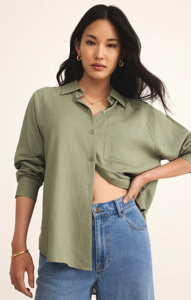 The Perfect Linen Top: Avocado