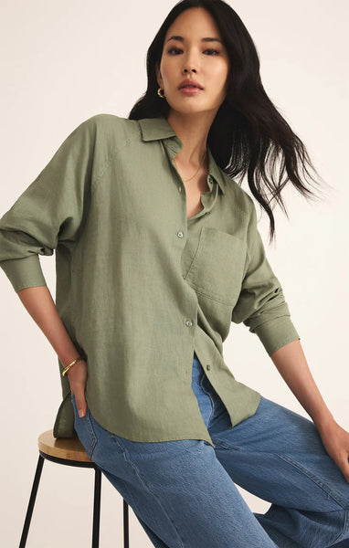 The Perfect Linen Top: Avocado