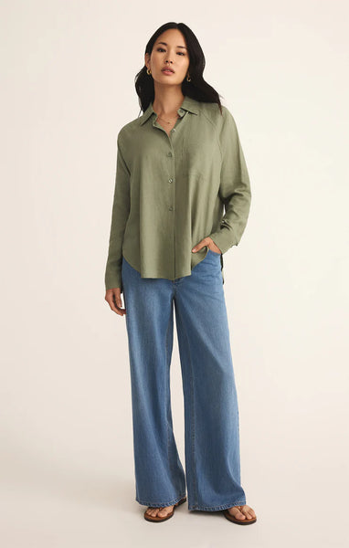 The Perfect Linen Top: Avocado