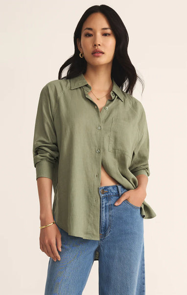 The Perfect Linen Top: Avocado