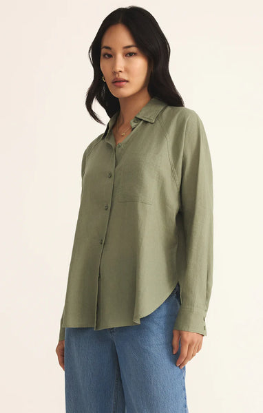 The Perfect Linen Top: Avocado