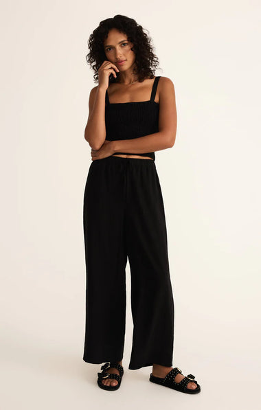 Easton Linen Pant: Black