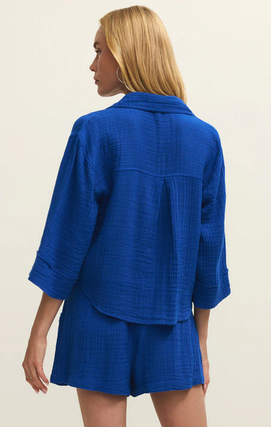 Helena Airy Button Up: Nautical