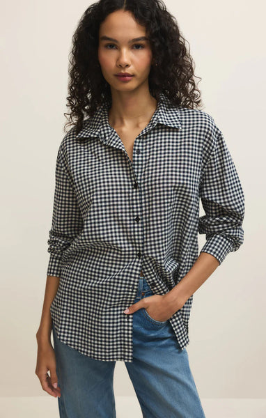 Seaport Gingham Shirt: Eclipse