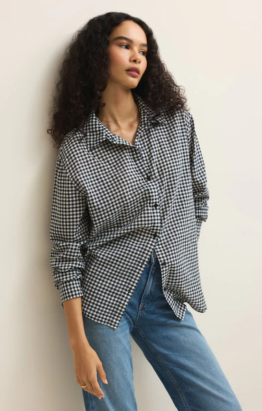 Seaport Gingham Shirt: Eclipse