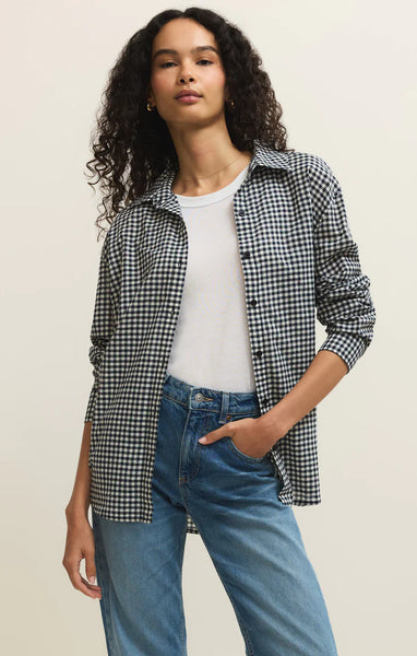 Seaport Gingham Shirt: Eclipse
