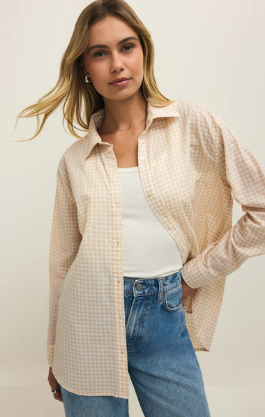 Seaport Gingham Shirt: Parchment