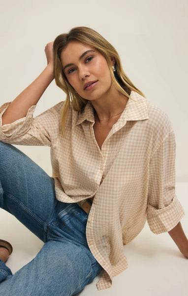 Seaport Gingham Shirt: Parchment