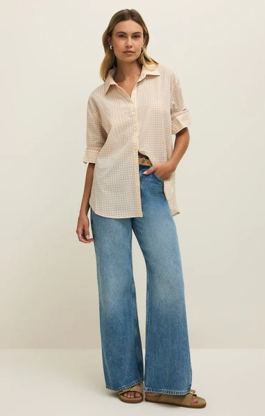 Seaport Gingham Shirt: Parchment