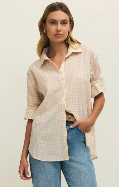 Seaport Gingham Shirt: Parchment