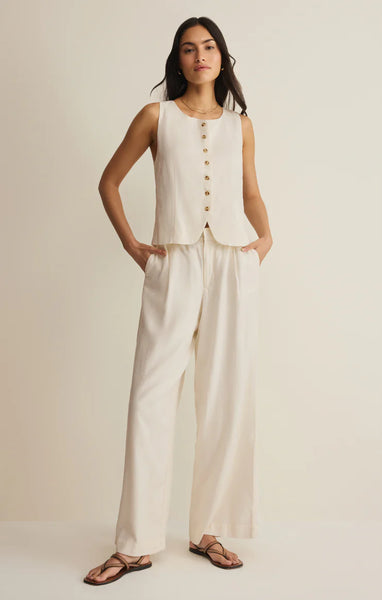 Roman Linen Vest: Cloud