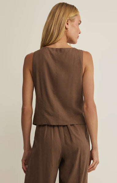 Roman Linen Vest: Palo Santo